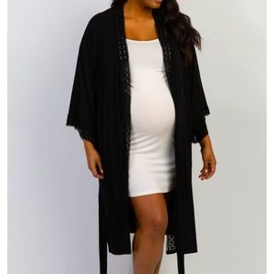 PinkBlush- Crochet Trim Labor and Delivery Robe